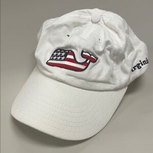 Vineyard Vines White Cap with Flag Whale Logo